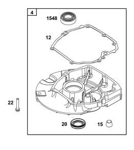 Crankcase/Sump  Group Diagram and Parts List for 14D932-0236-F1 100000 - 19Z999 Briggs and Stratton Engine